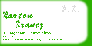 marton krancz business card