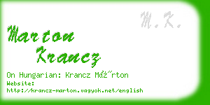 marton krancz business card